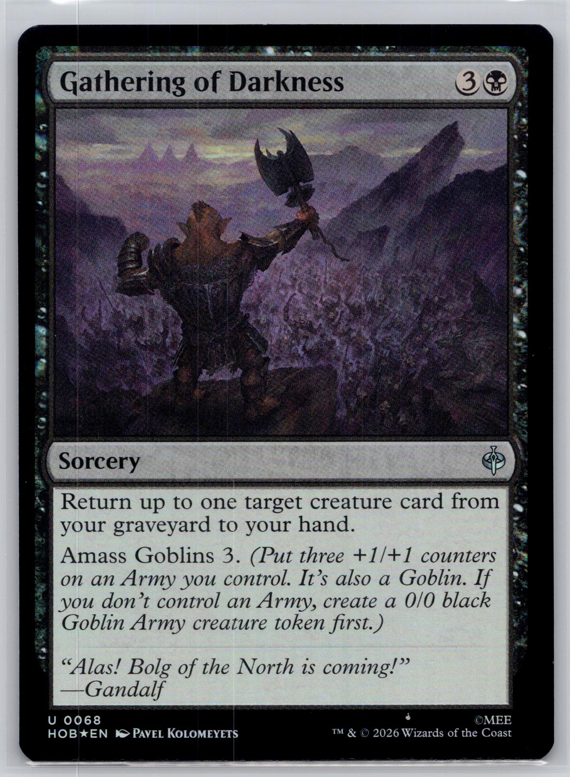 Gathering of Darkness The Hobbit Magic: The Gathering Foil Near Mint
