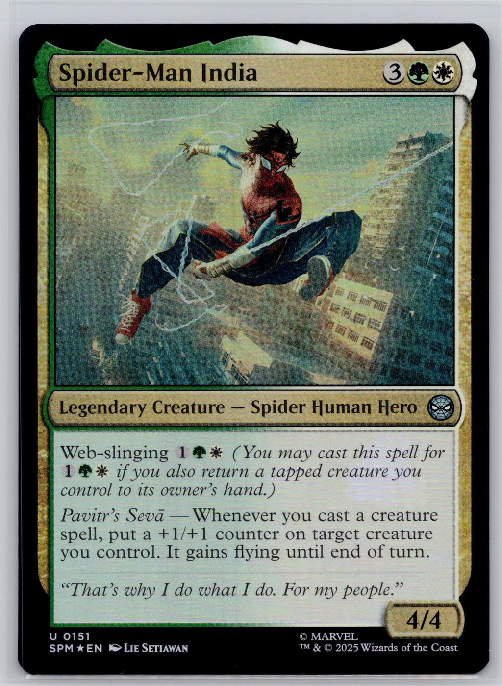 Spider-Man India Marvel's Spider-Man Magic: The Gathering Foil Near Mint