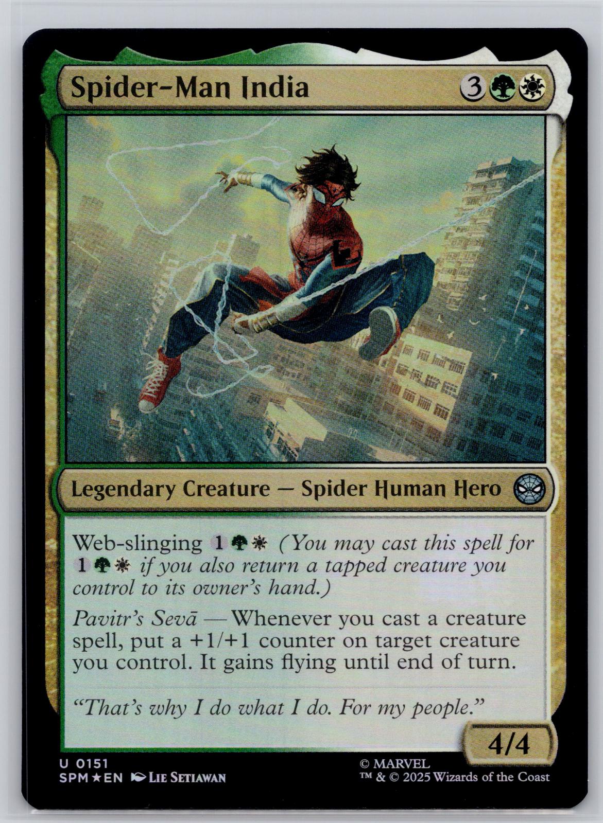 Spider-Man India Marvel's Spider-Man Magic: The Gathering Foil Near Mint