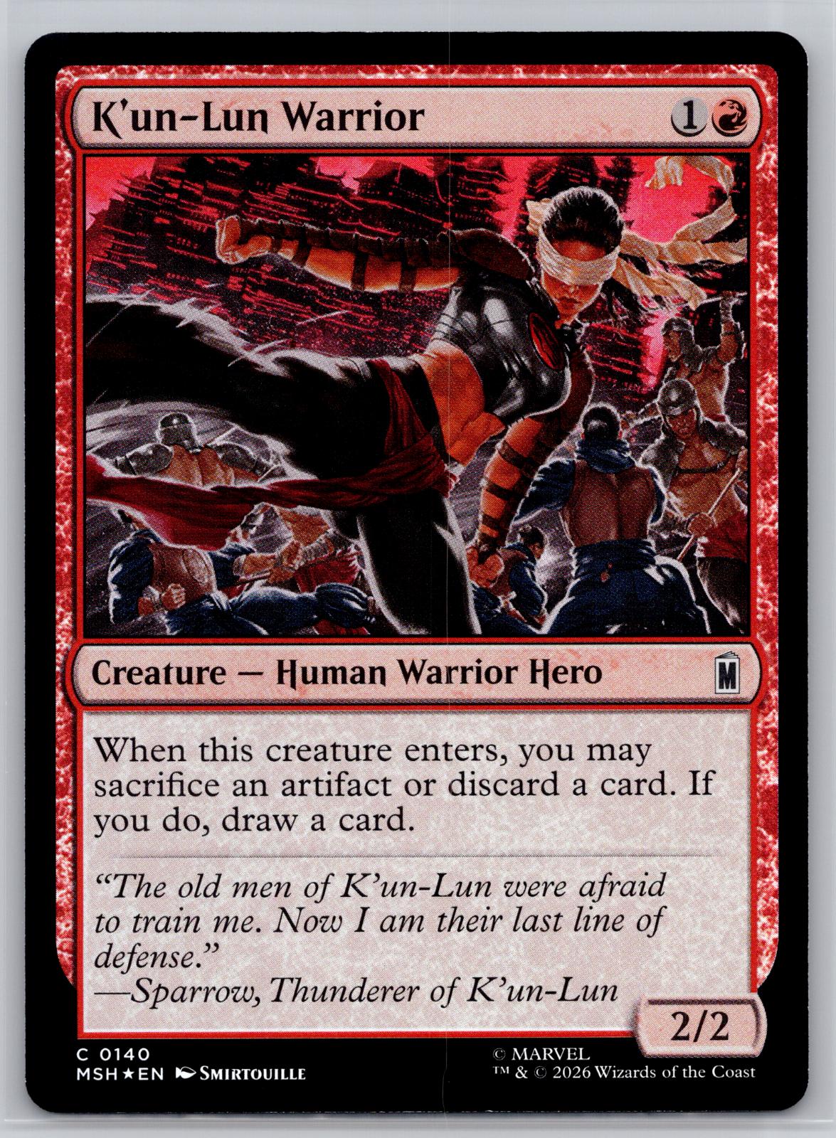 K'un-Lun Warrior Marvel Super Heroes Magic: The Gathering Foil Near Mint
