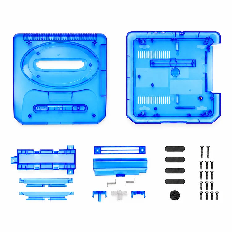 Replacement Console Shell for Sega Genesis 2 - Clear Blue