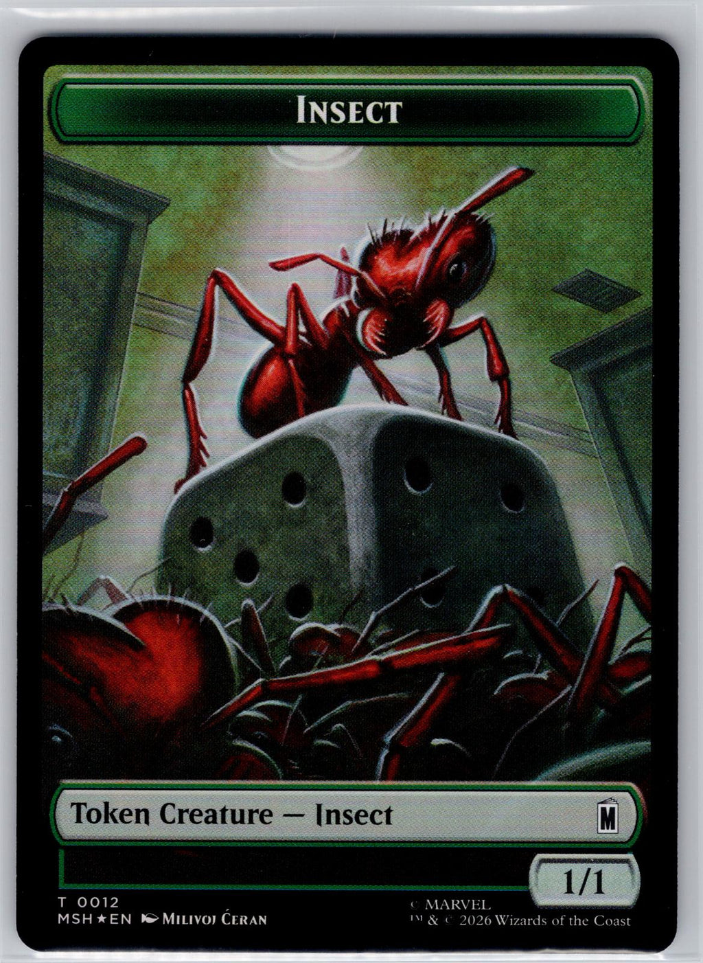 Soldier // Insect Double-Sided Token Holo Marvel Super Heroes M:TG Foil NM