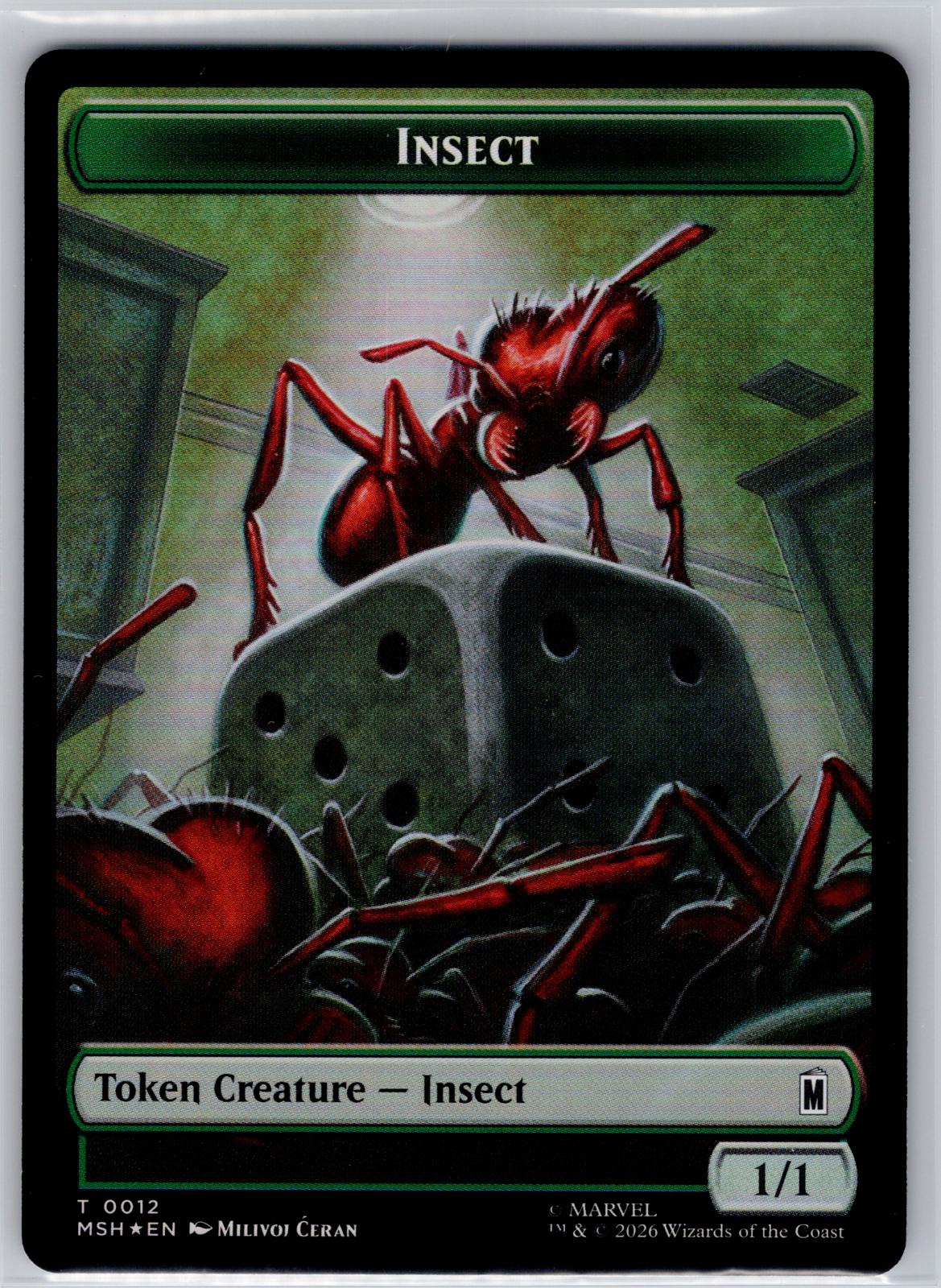 Soldier // Insect Double-Sided Token Holo Marvel Super Heroes M:TG Foil NM