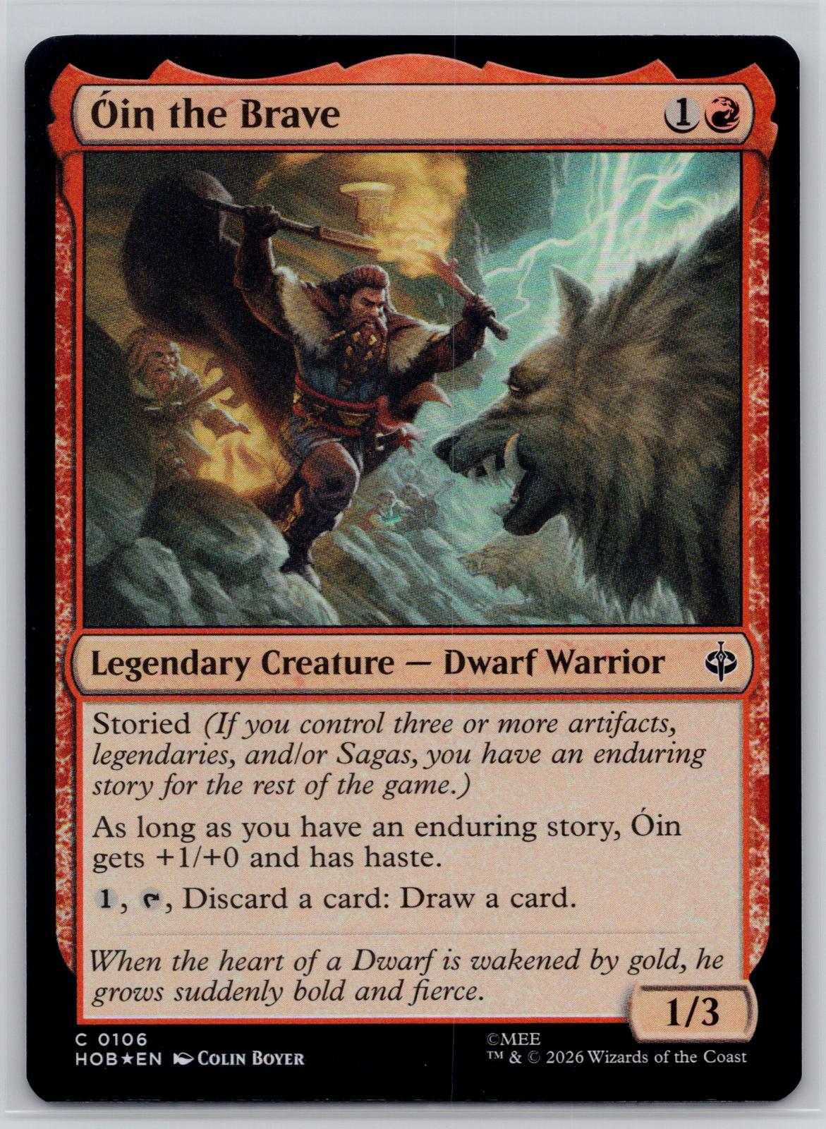 Oin the Brave The Hobbit Magic: The Gathering Foil Near Mint