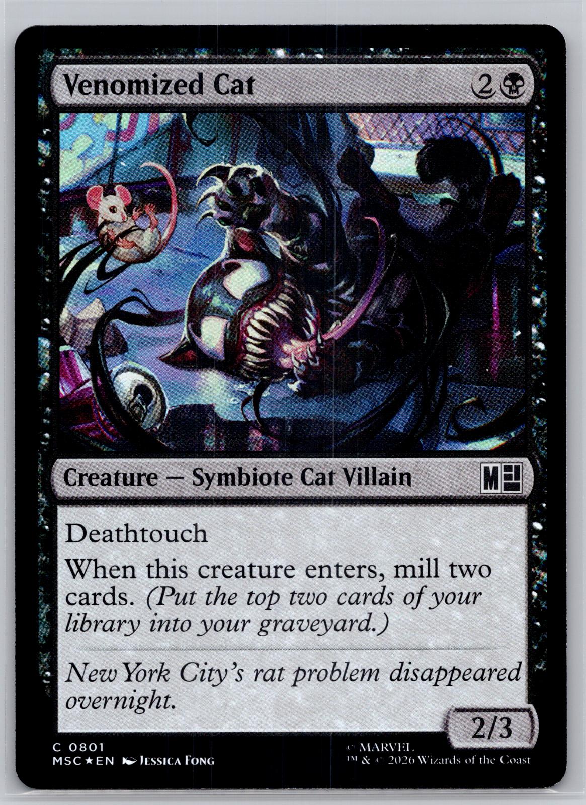 Venomized Cat Commander: Marvel Super Heroes Magic: The Gathering Foil Near Mint