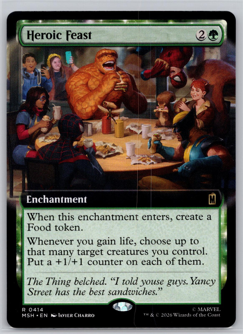 Heroic Feast (Extended Art) Marvel Super Heroes Magic: The Gathering Near Mint