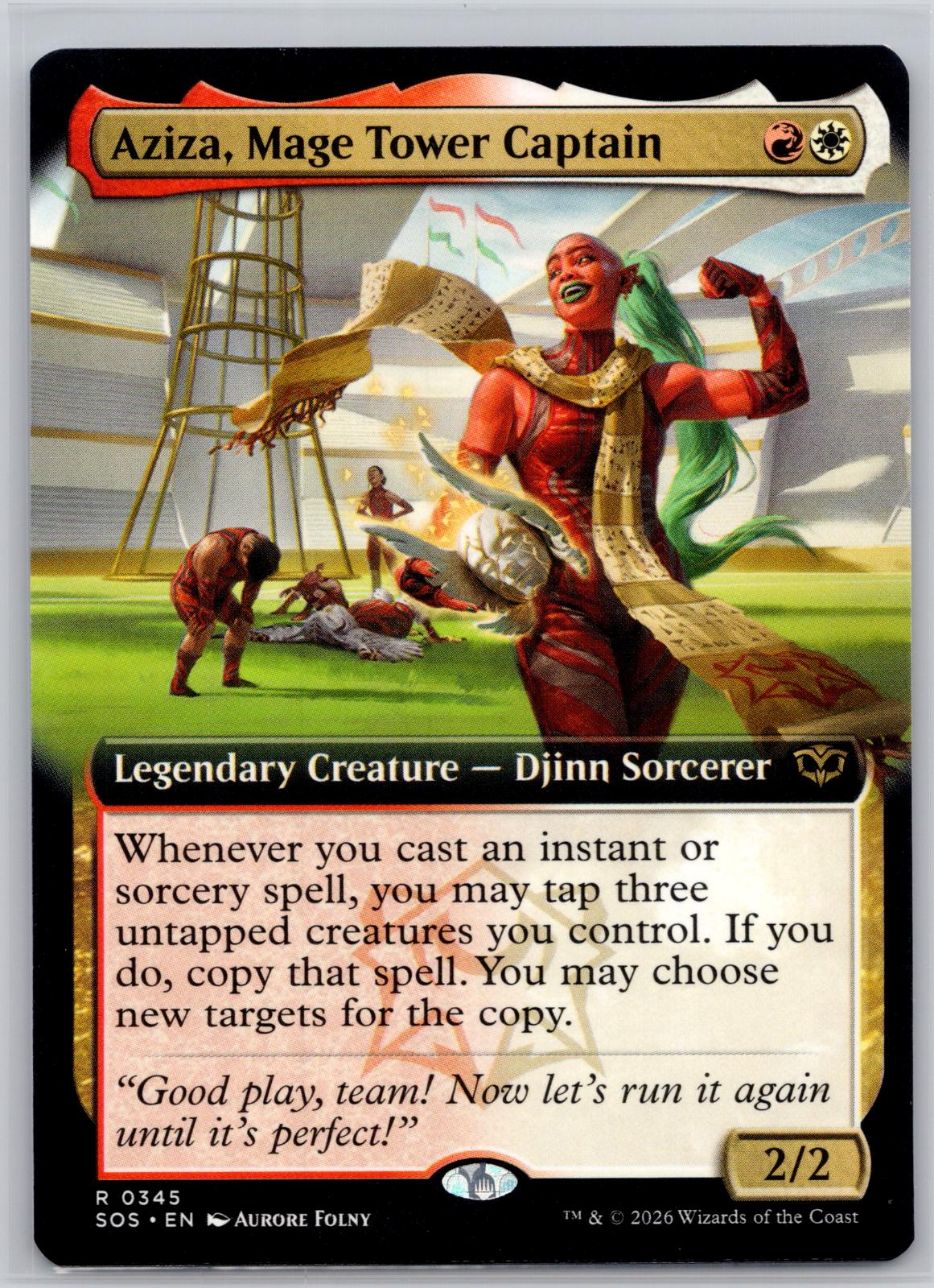 Aziza, Mage Tower Captain (Extended Art) Secrets of Strixhaven M:TG NM