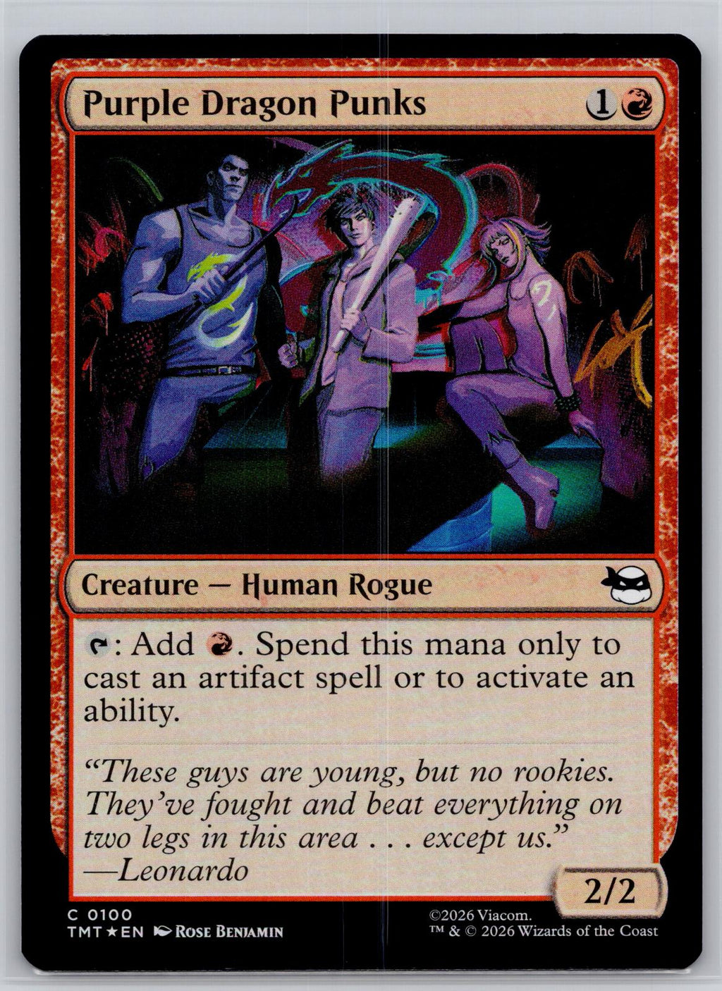 Purple Dragon Punks Teenage Mutant Ninja Turtles Magic: The Gathering Foil NM