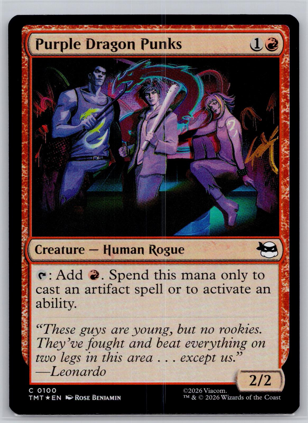Purple Dragon Punks Teenage Mutant Ninja Turtles Magic: The Gathering Foil NM