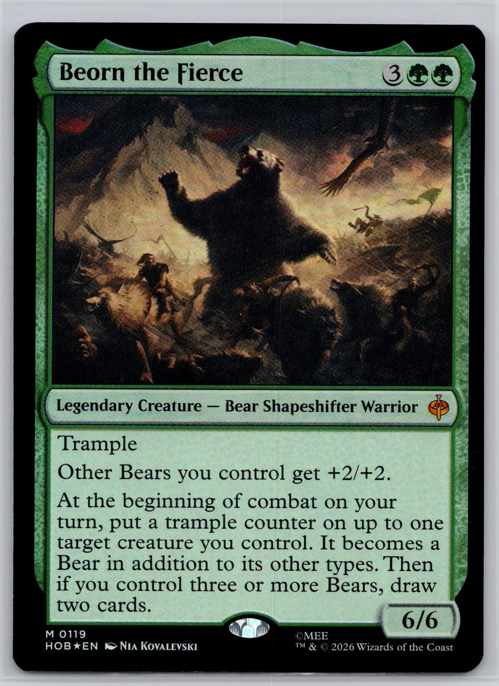 Beorn the Fierce The Hobbit Magic: The Gathering Foil Near Mint
