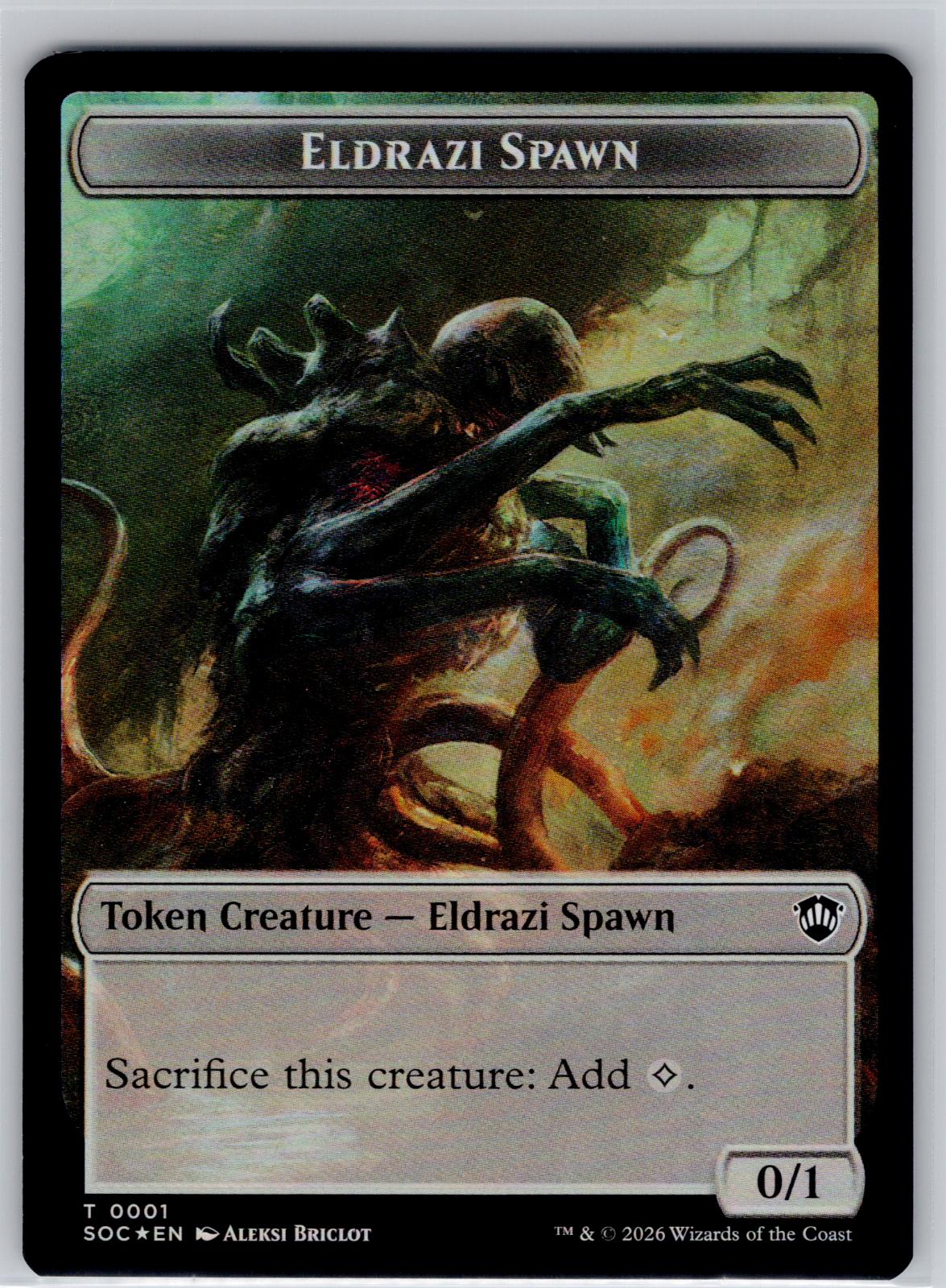Eldrazi Spawn // Worm 2-Sided Token Commander:Secrets of Strixhaven M:TG Foil NM