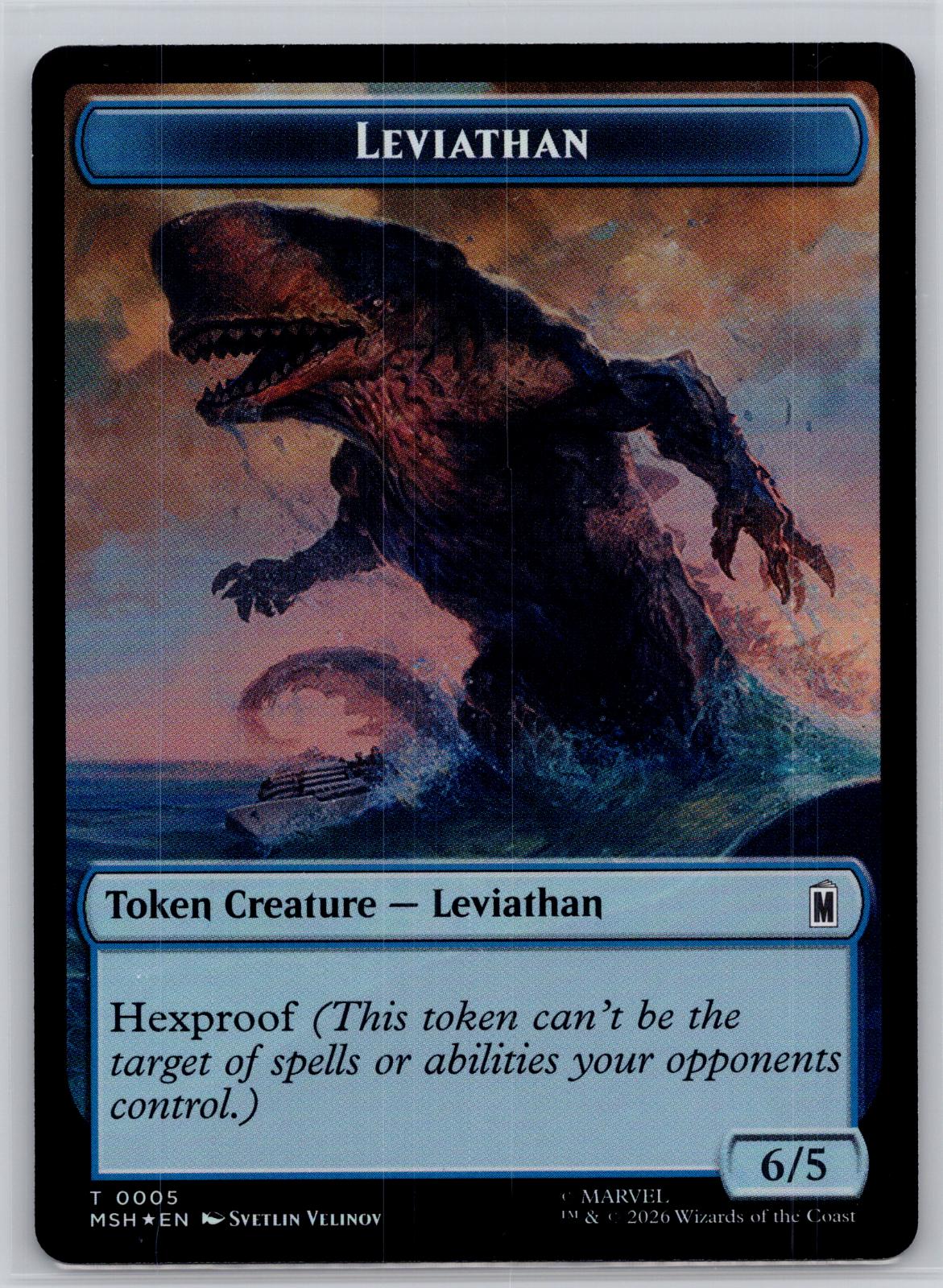 Leviathan // Food Double-Sided Token Holo Marvel Super Heroes M:TG Foil NM