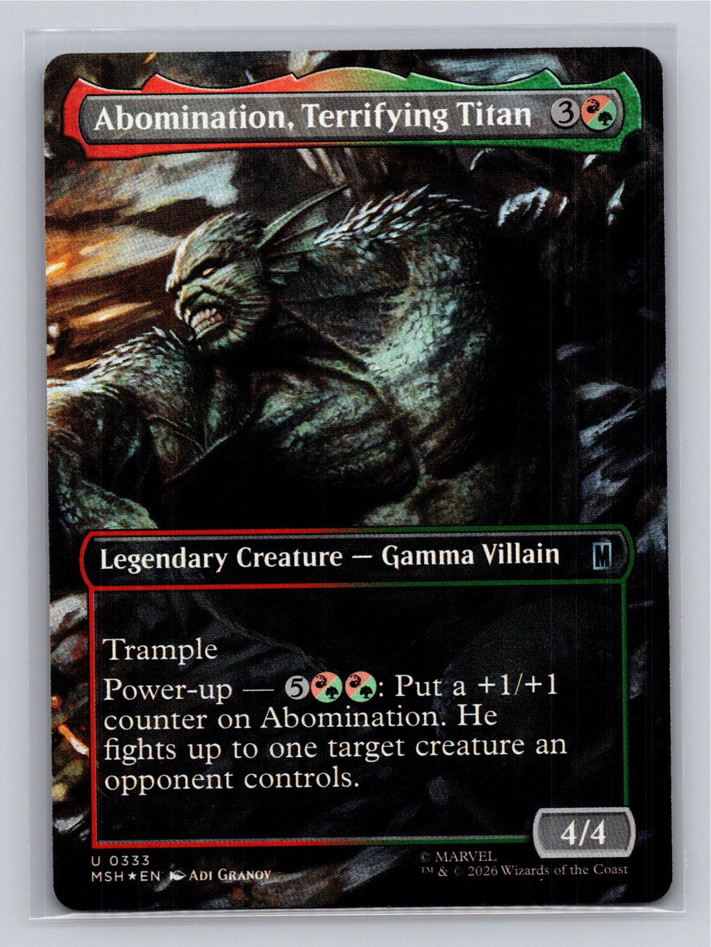 Abomination, Terrifying Titan (Borderless) Marvel Super Heroes MtG Foil NM