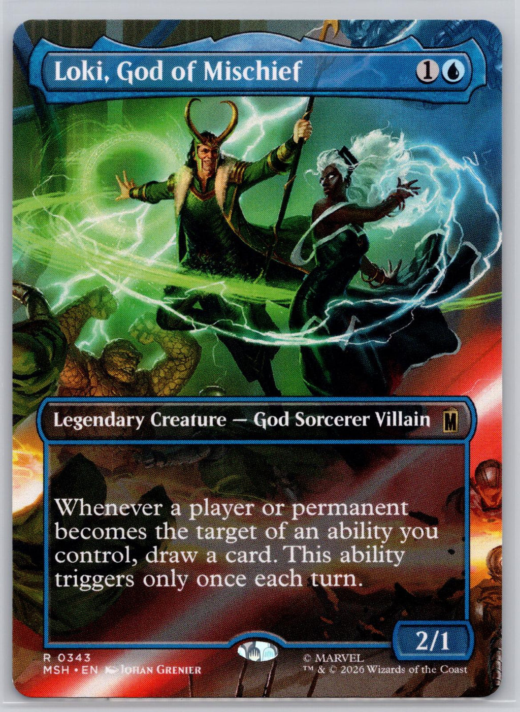 Loki, God of Mischief (Borderless) Marvel Super Heroes Magic: The Gathering NM