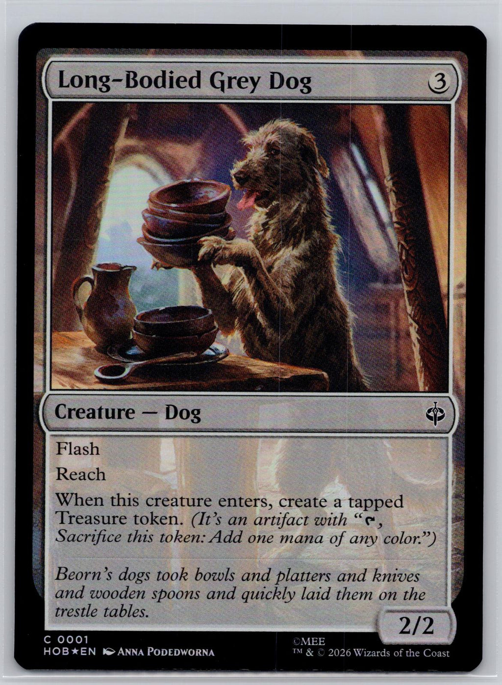 Long-Bodied Grey Dog The Hobbit Magic: The Gathering Foil Near Mint