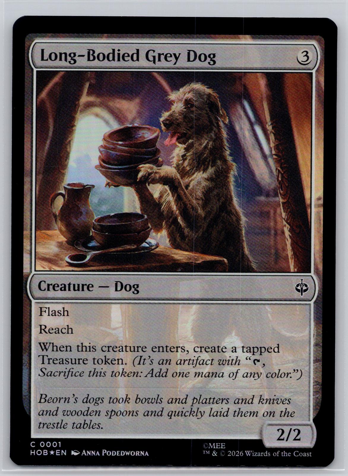 Long-Bodied Grey Dog The Hobbit Magic: The Gathering Foil Near Mint