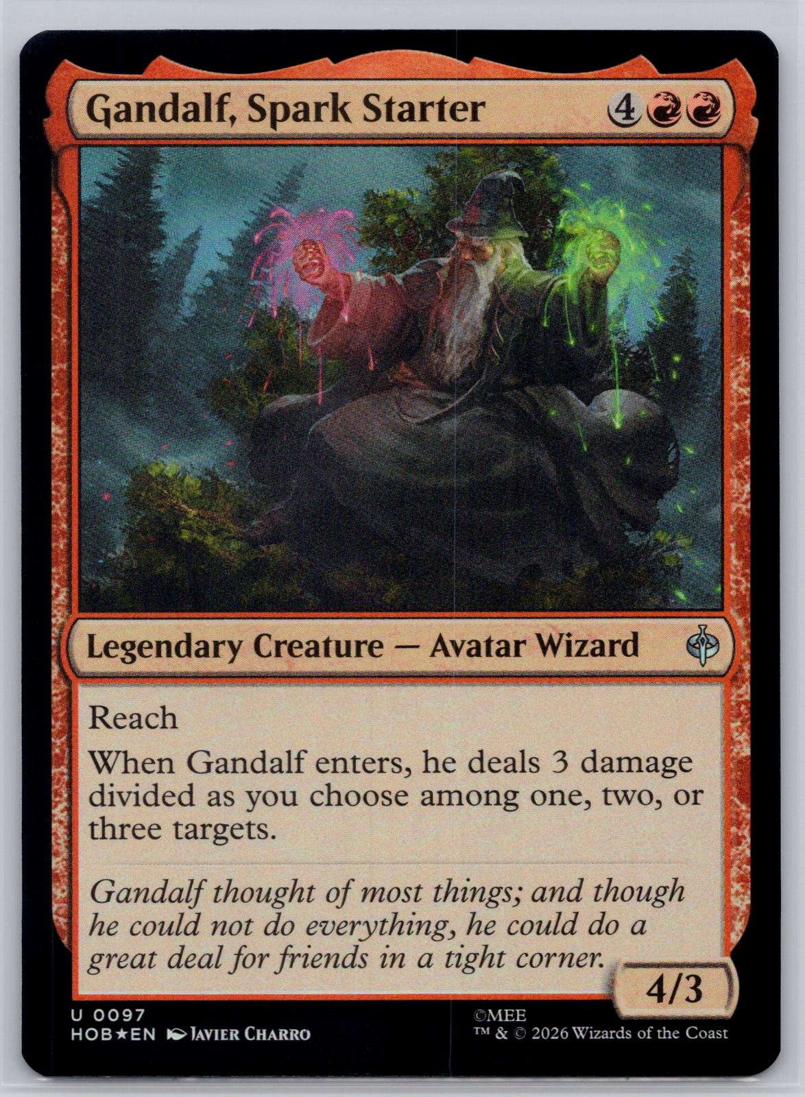 Gandalf, Spark Starter The Hobbit Magic: The Gathering Foil Near Mint