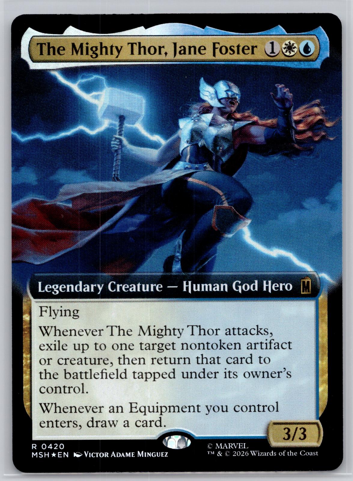 The Mighty Thor, Jane Foster (Extended Art) Marvel Super Heroes M:TG Foil NM
