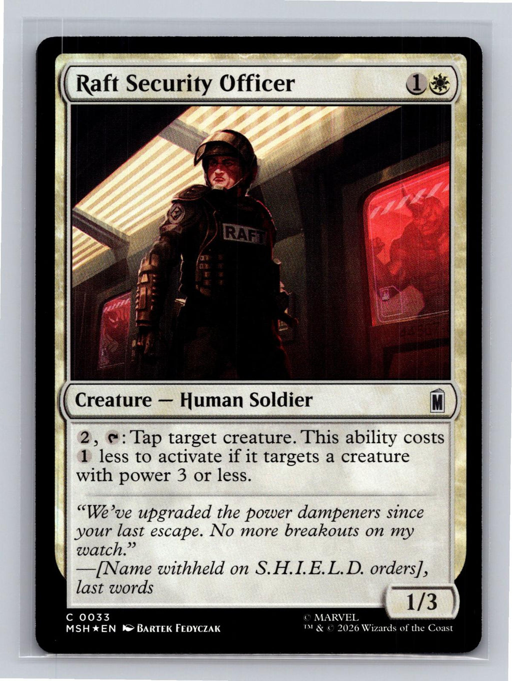 Raft Security Officer Marvel Super Heroes Magic: The Gathering Foil Near Mint