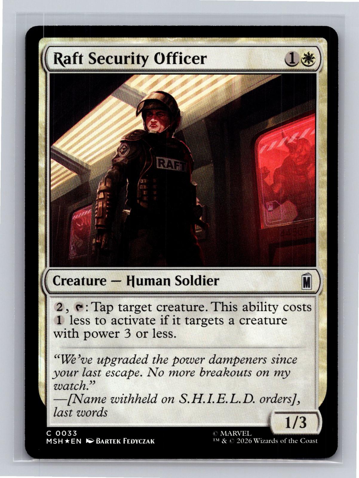 Raft Security Officer Marvel Super Heroes Magic: The Gathering Foil Near Mint