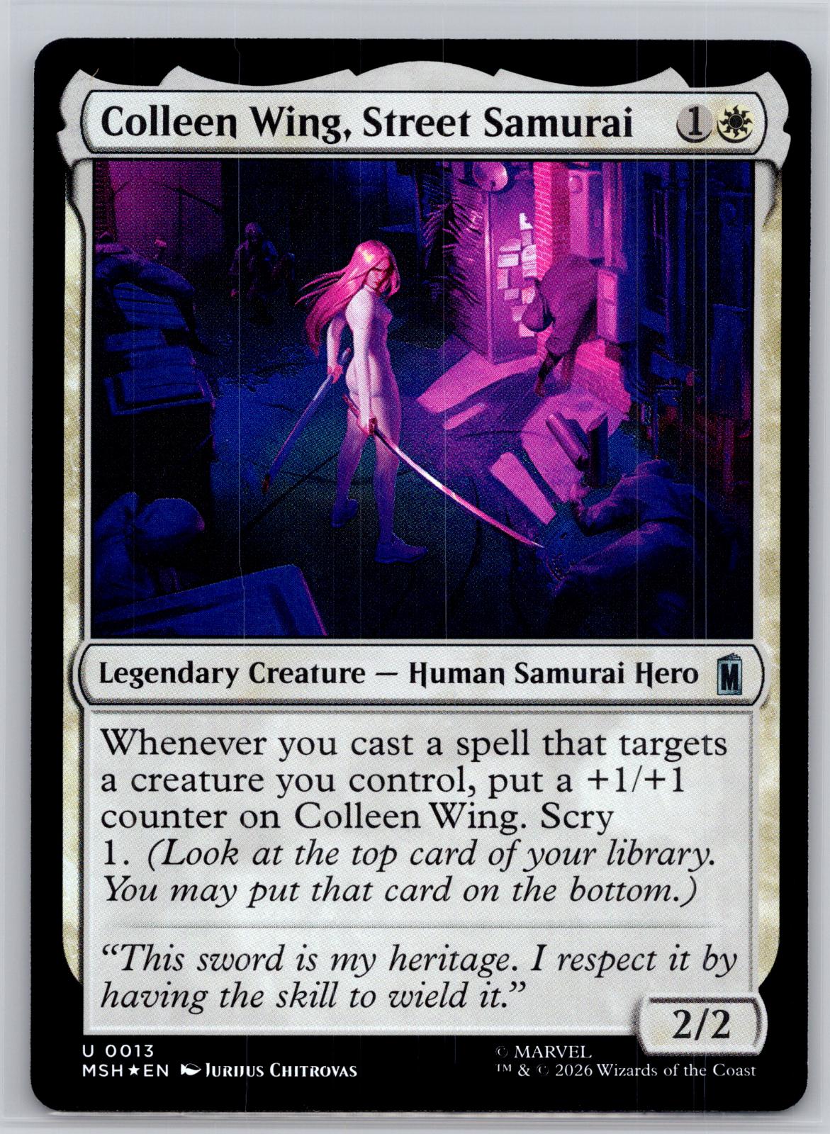 Colleen Wing, Street Samurai Marvel Super Heroes Magic: The Gathering Foil NM