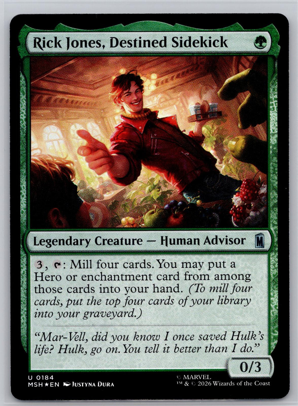 Rick Jones, Destined Sidekick Marvel Super Heroes Magic: The Gathering Foil NM