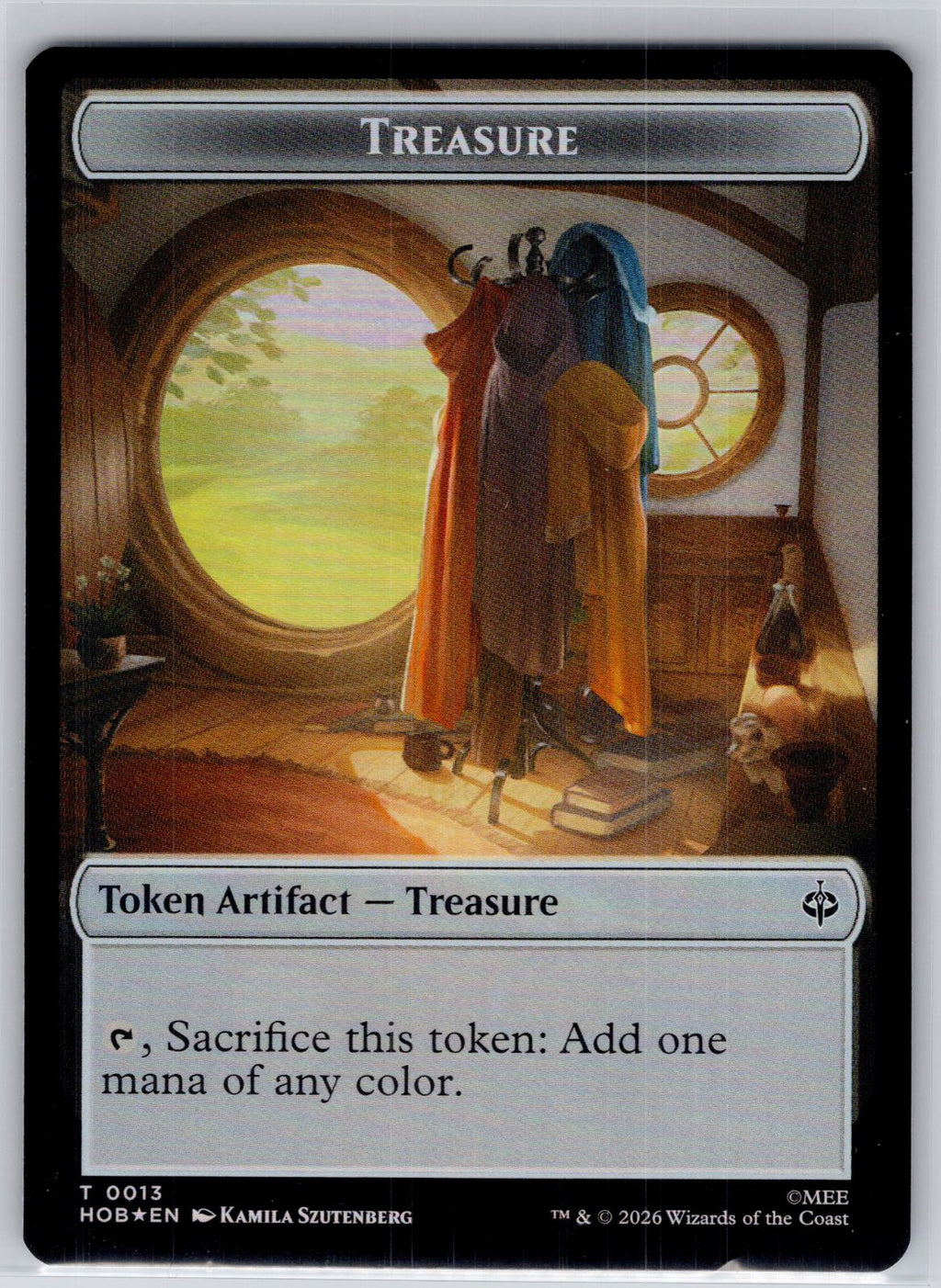 Elf // Treasure (0013) Double-Sided Token The Hobbit Magic:The Gathering Foil NM