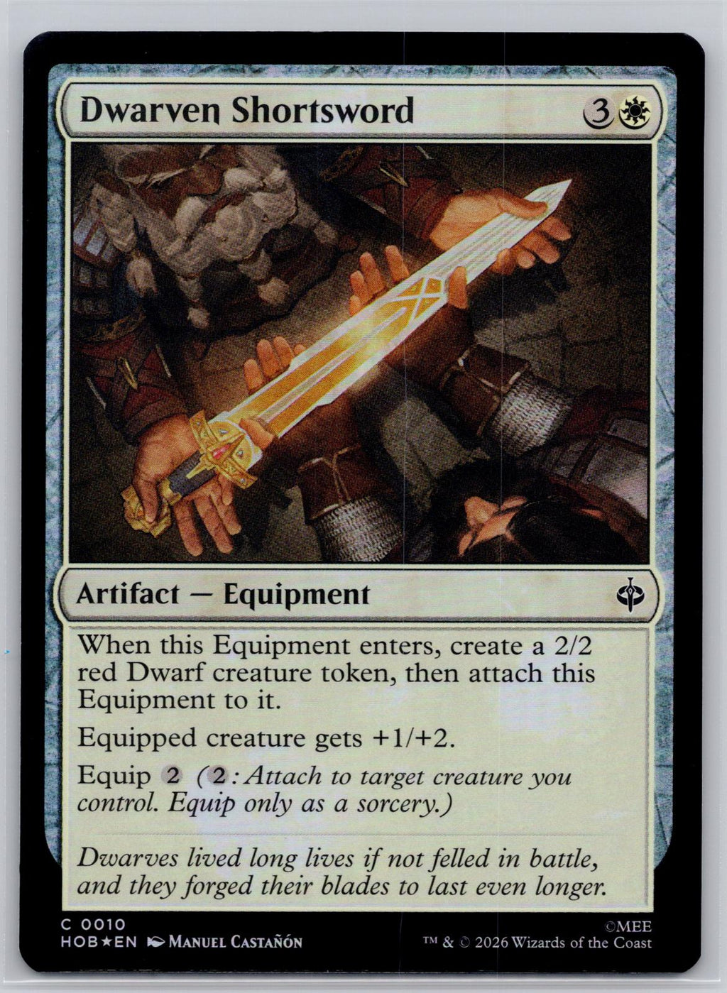 Dwarven Shortsword The Hobbit Magic: The Gathering Foil Near Mint