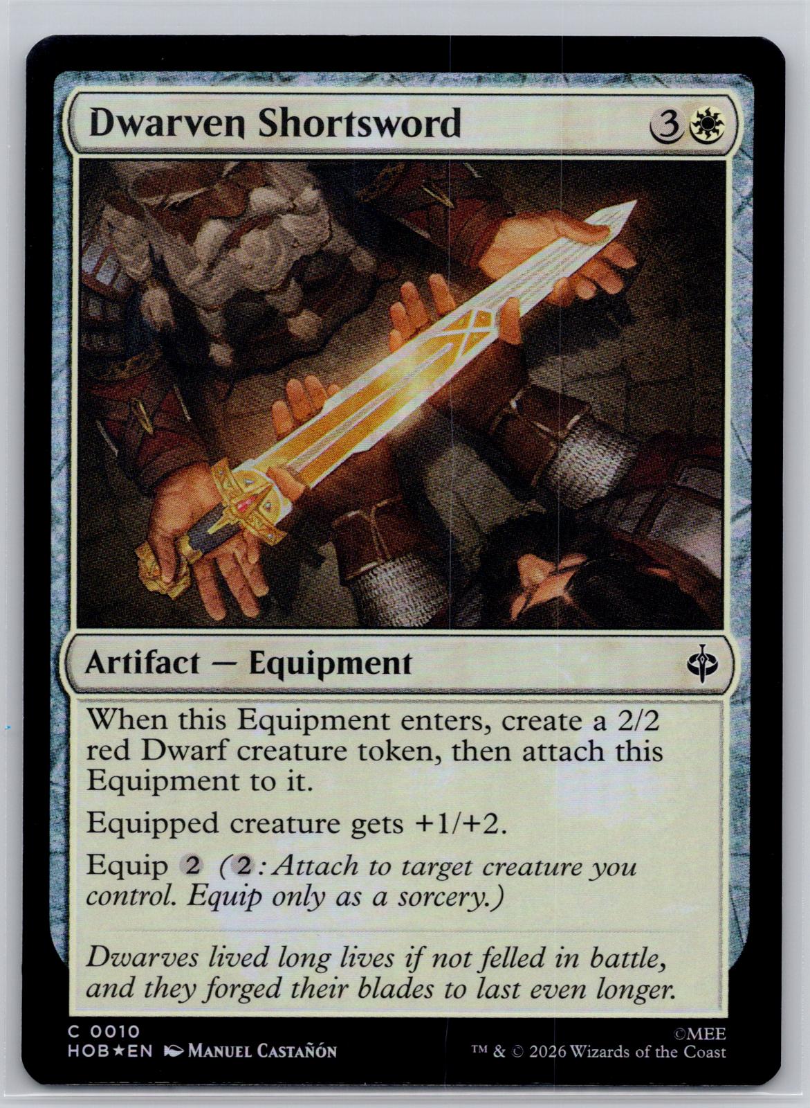 Dwarven Shortsword The Hobbit Magic: The Gathering Foil Near Mint