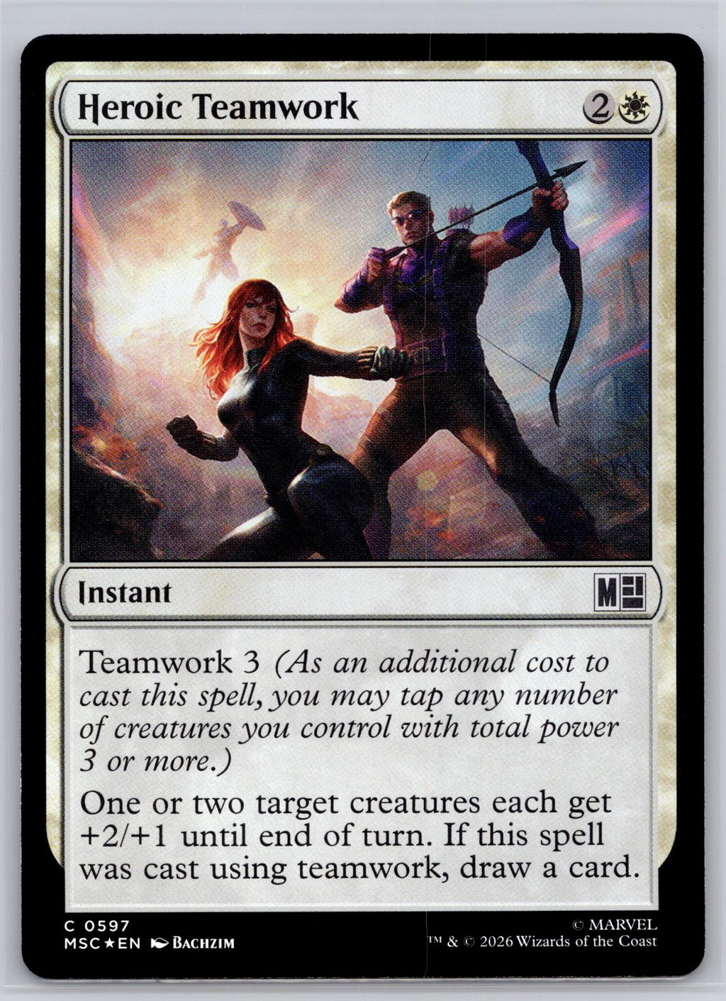 Heroic Teamwork Commander: Marvel Super Heroes Magic: The Gathering Foil NM