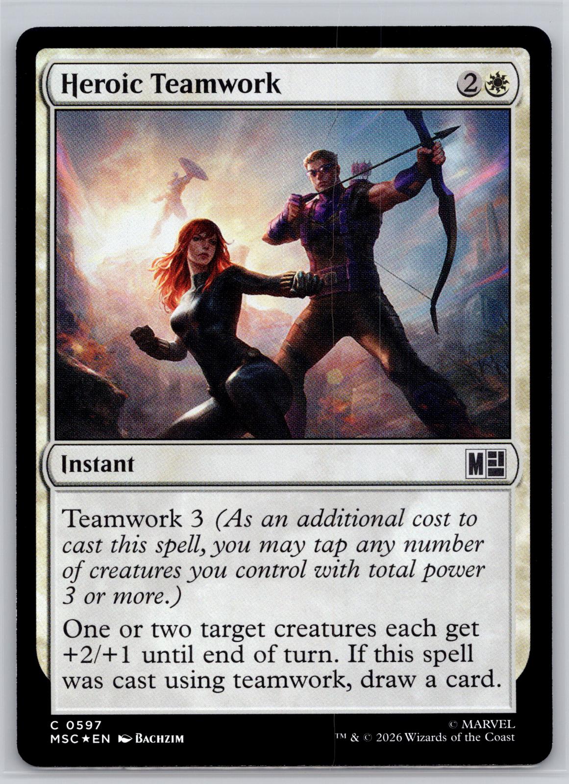 Heroic Teamwork Commander: Marvel Super Heroes Magic: The Gathering Foil NM