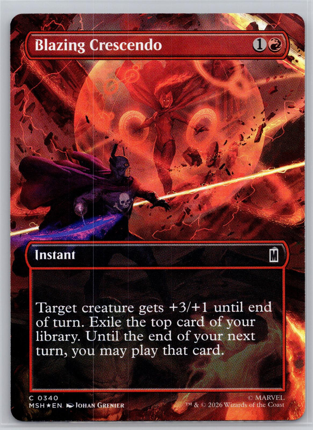 Blazing Crescendo (Borderless) Marvel Super Heroes Magic: The Gathering Foil NM