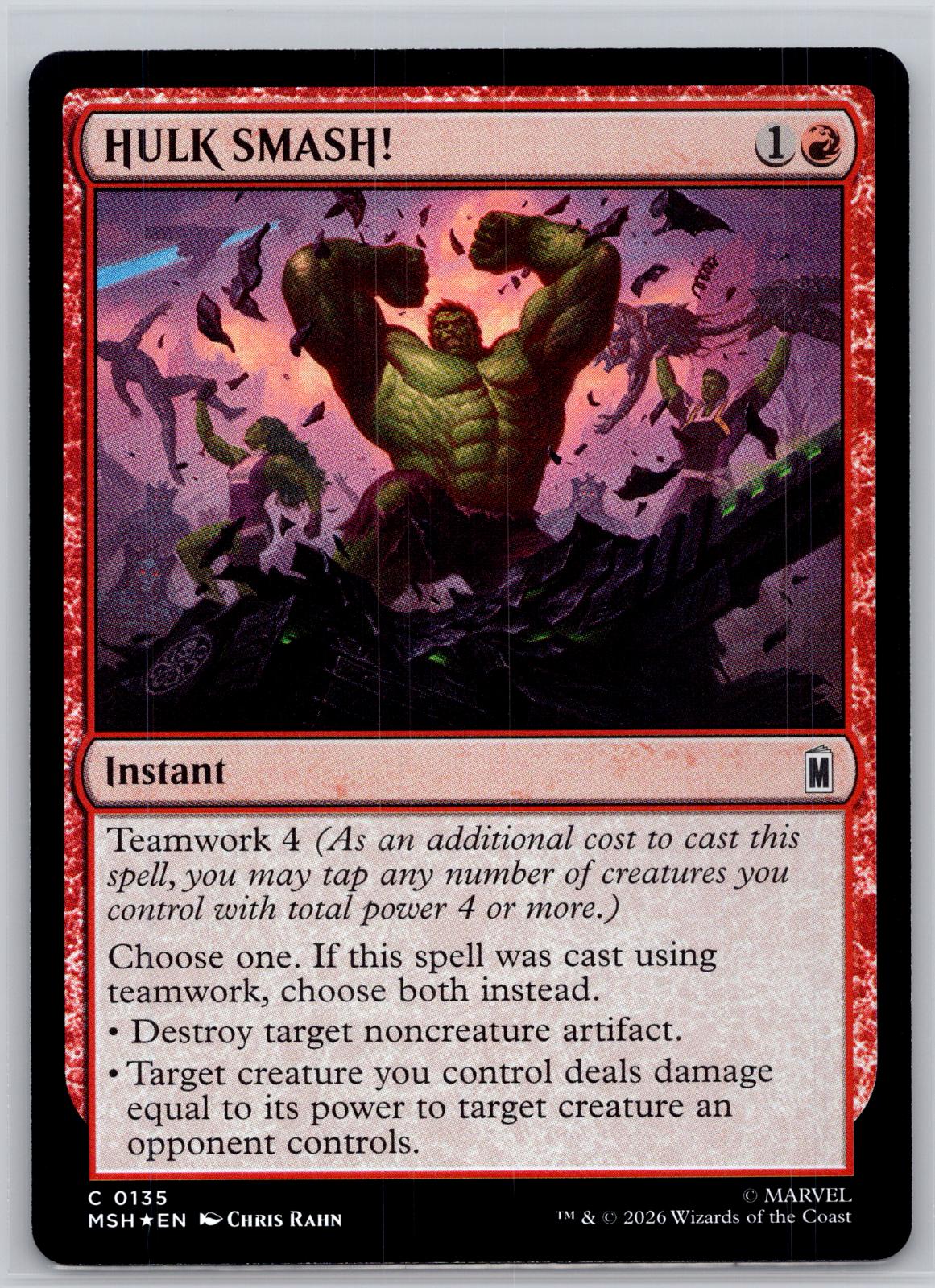 HULK SMASH! Marvel Super Heroes Magic: The Gathering Foil Near Mint