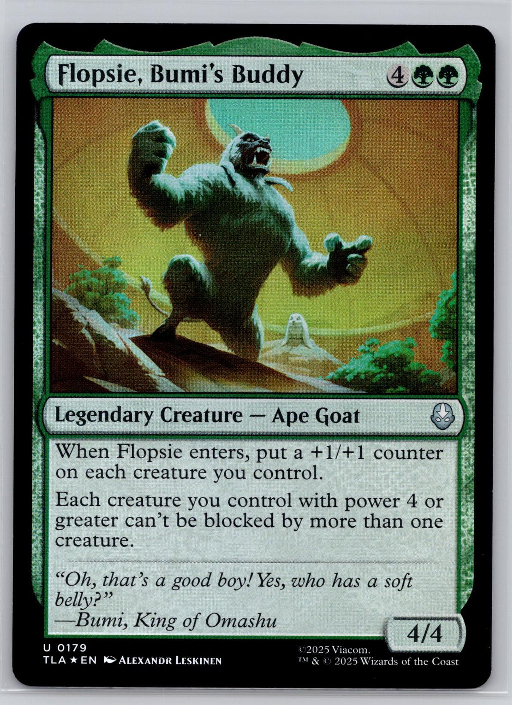 Flopsie, Bumi's Buddy Avatar: The Last Airbender Magic: The Gathering Foil NM