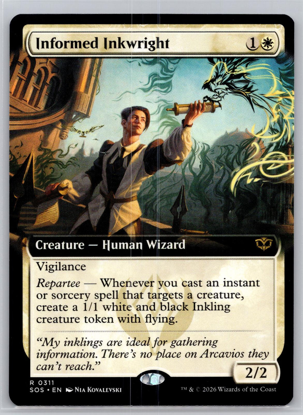 Informed Inkwright (Extended Art) Secrets of Strixhaven Magic: The Gathering NM