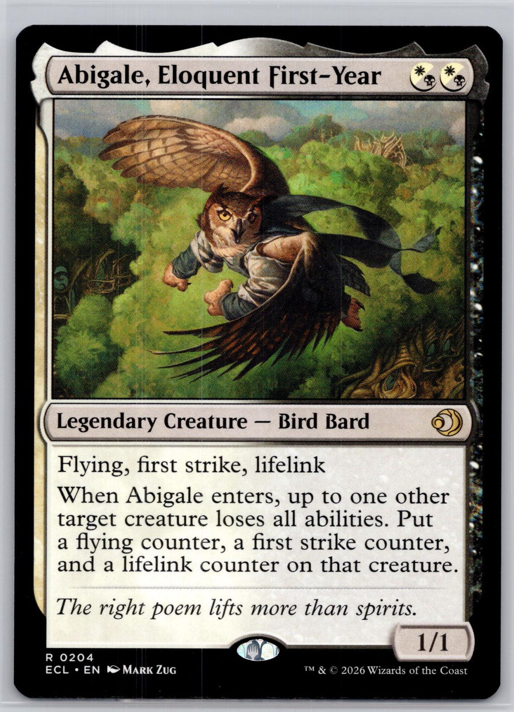 Abigale, Eloquent First-Year Lorwyn Eclipsed Magic: The Gathering Near Mint