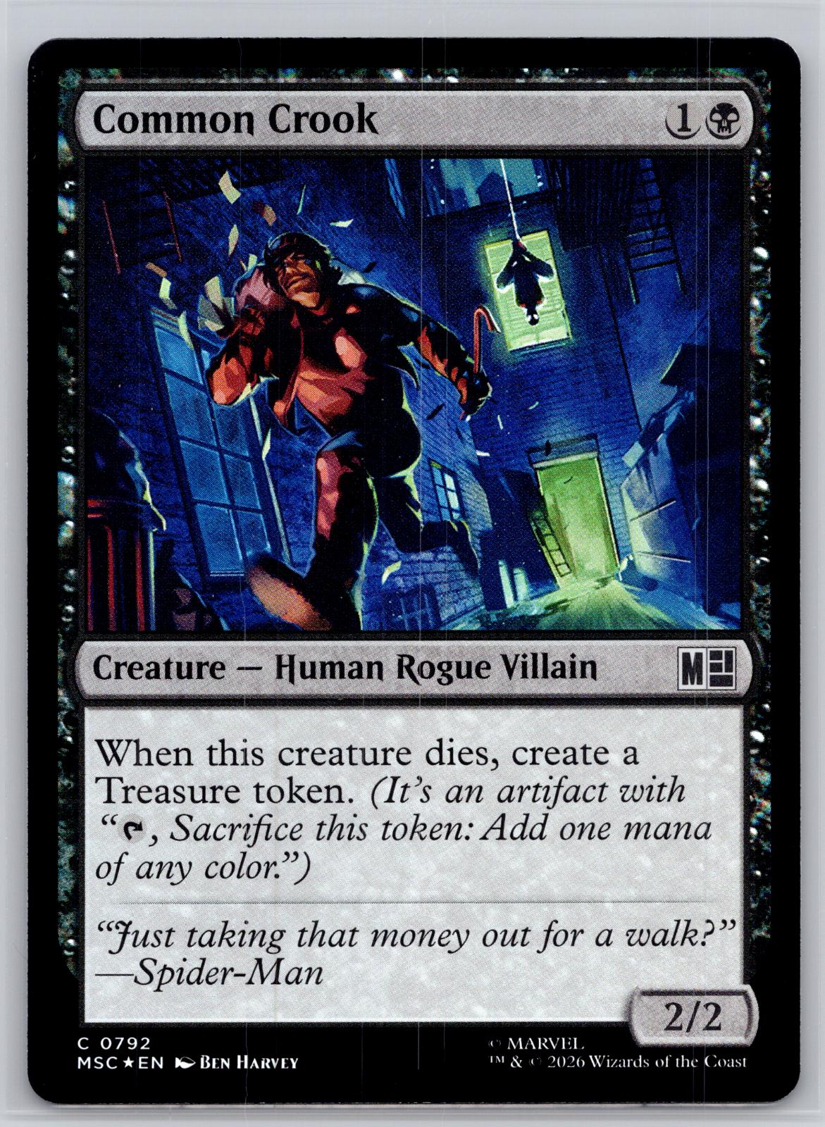 Common Crook Commander: Marvel Super Heroes Magic: The Gathering Foil Near Mint