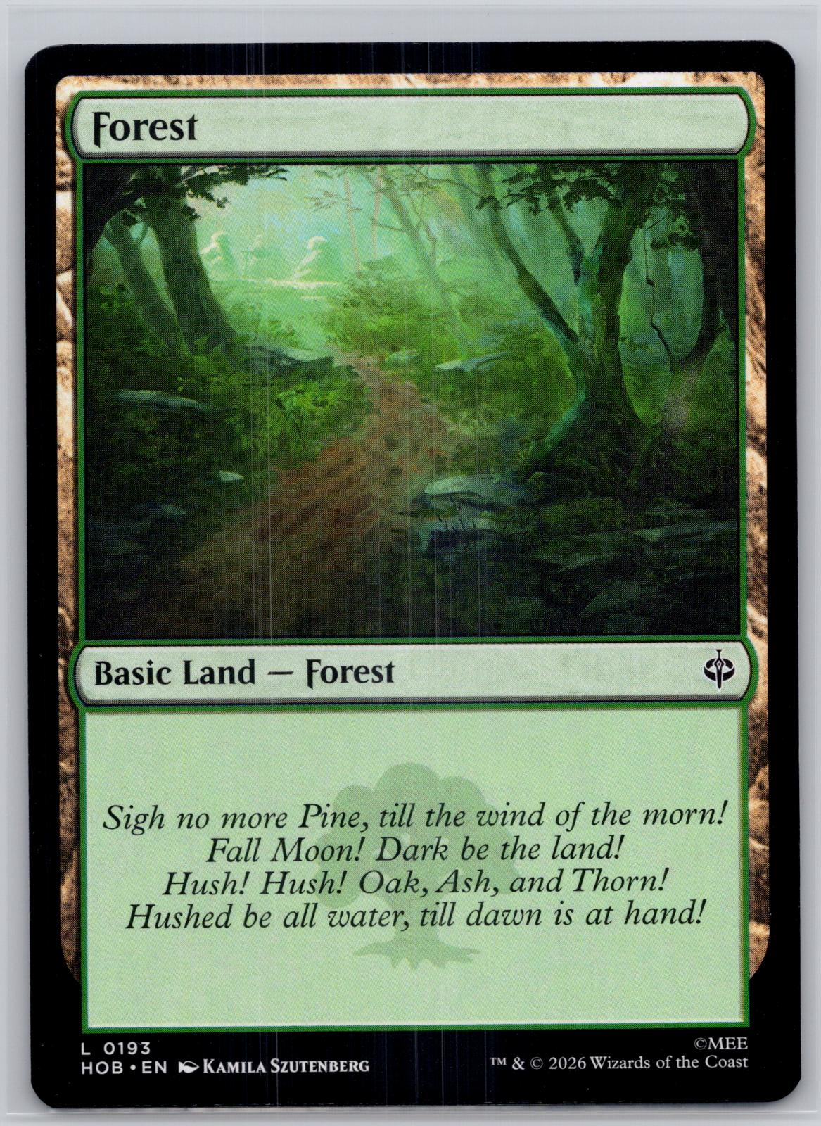 Forest (0193) The Hobbit Magic: The Gathering Near Mint