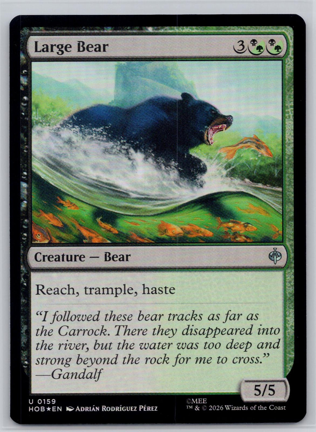 Large Bear The Hobbit Magic: The Gathering Foil Near Mint