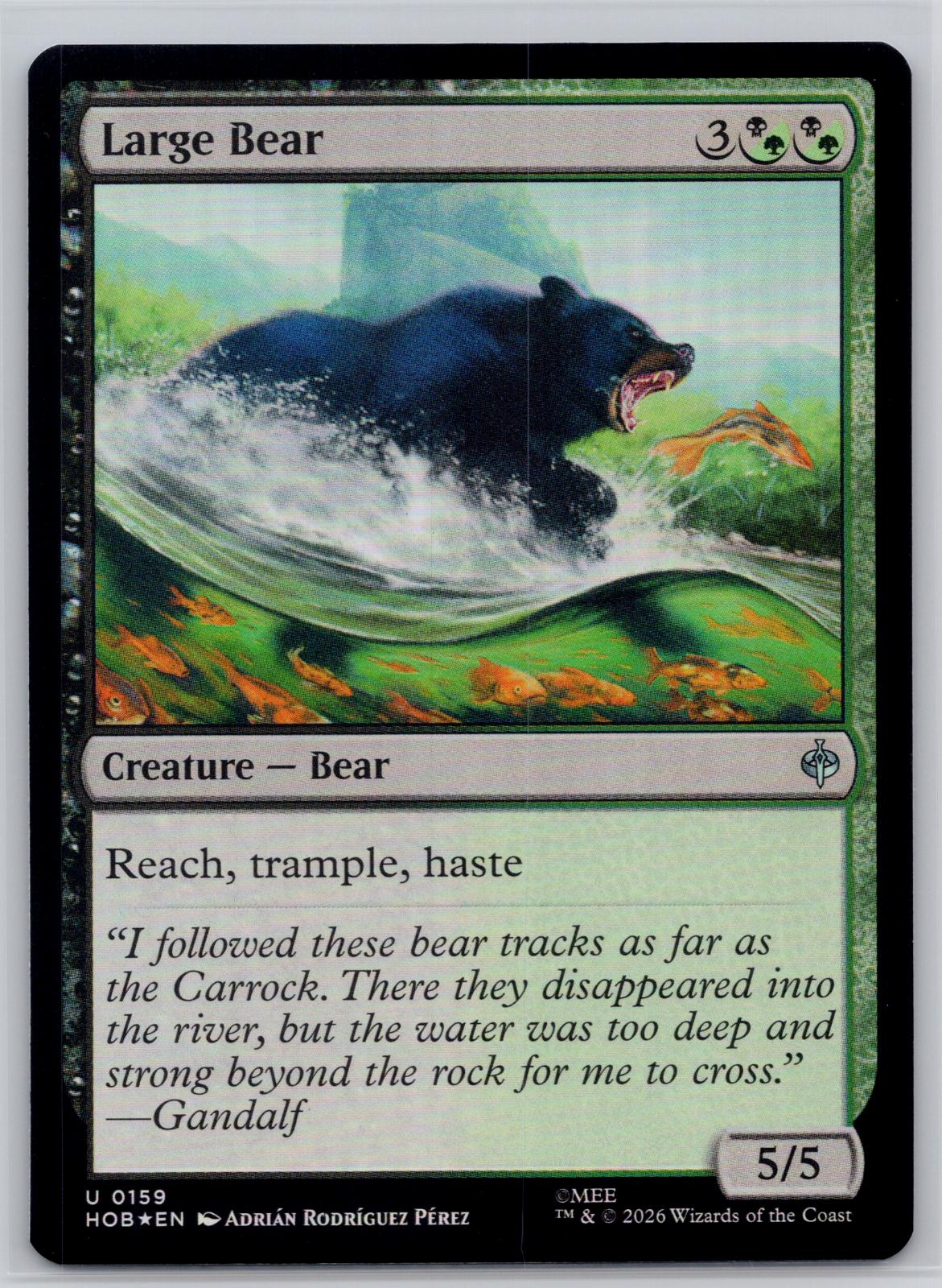 Large Bear The Hobbit Magic: The Gathering Foil Near Mint