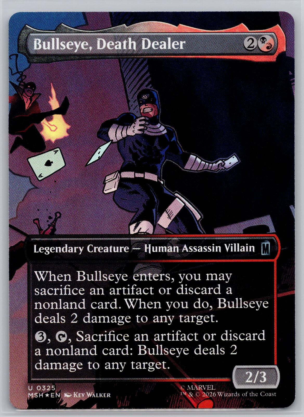 Bullseye, Death Dealer (Borderless) Marvel Super Heroes M:TG Foil NM