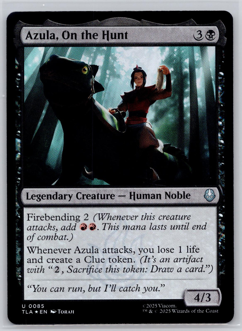 Azula, On the Hunt Avatar: The Last Airbender Magic: The Gathering Foil NM