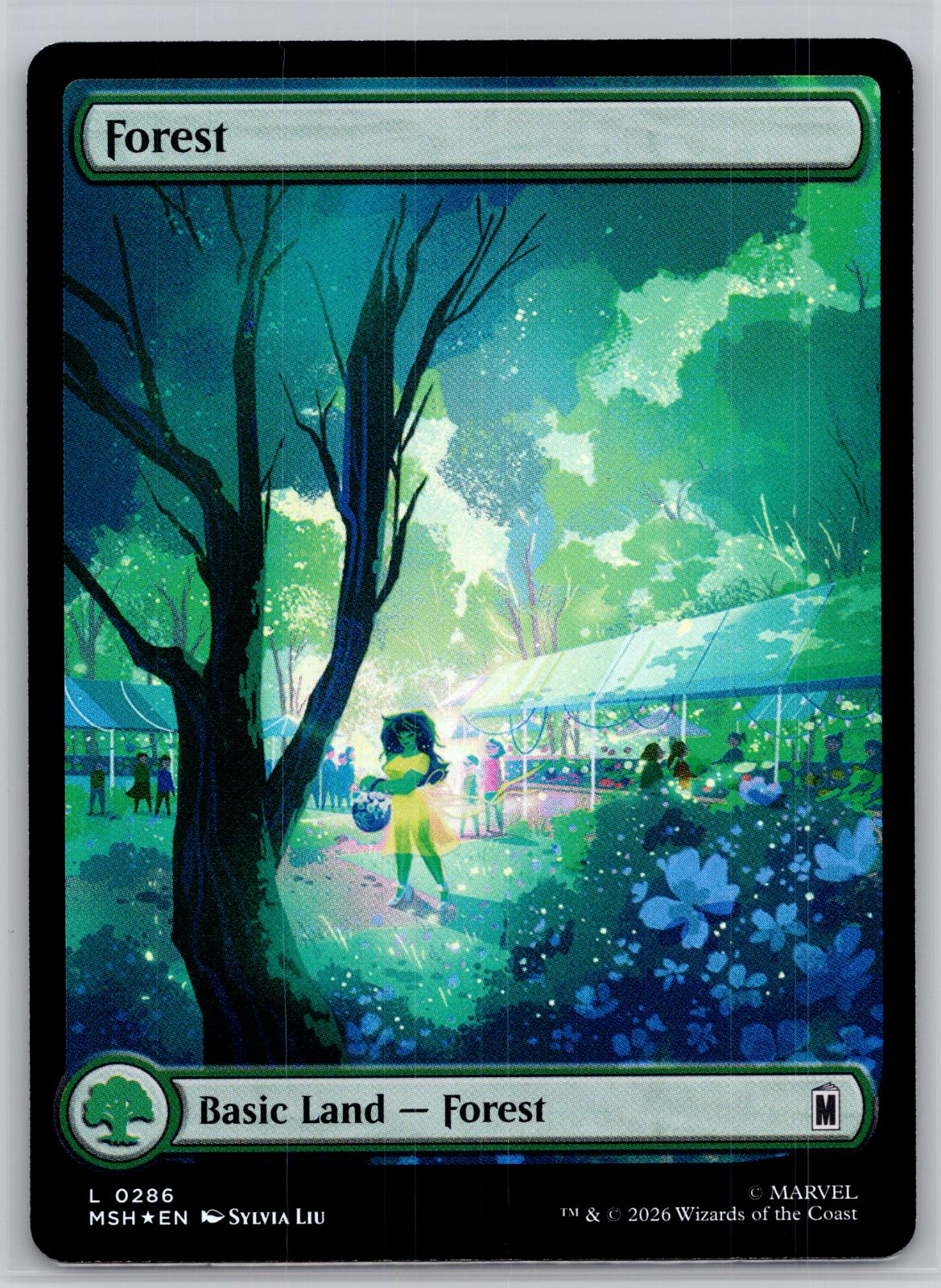 Forest (0286) Marvel Super Heroes Magic: The Gathering Foil Near Mint