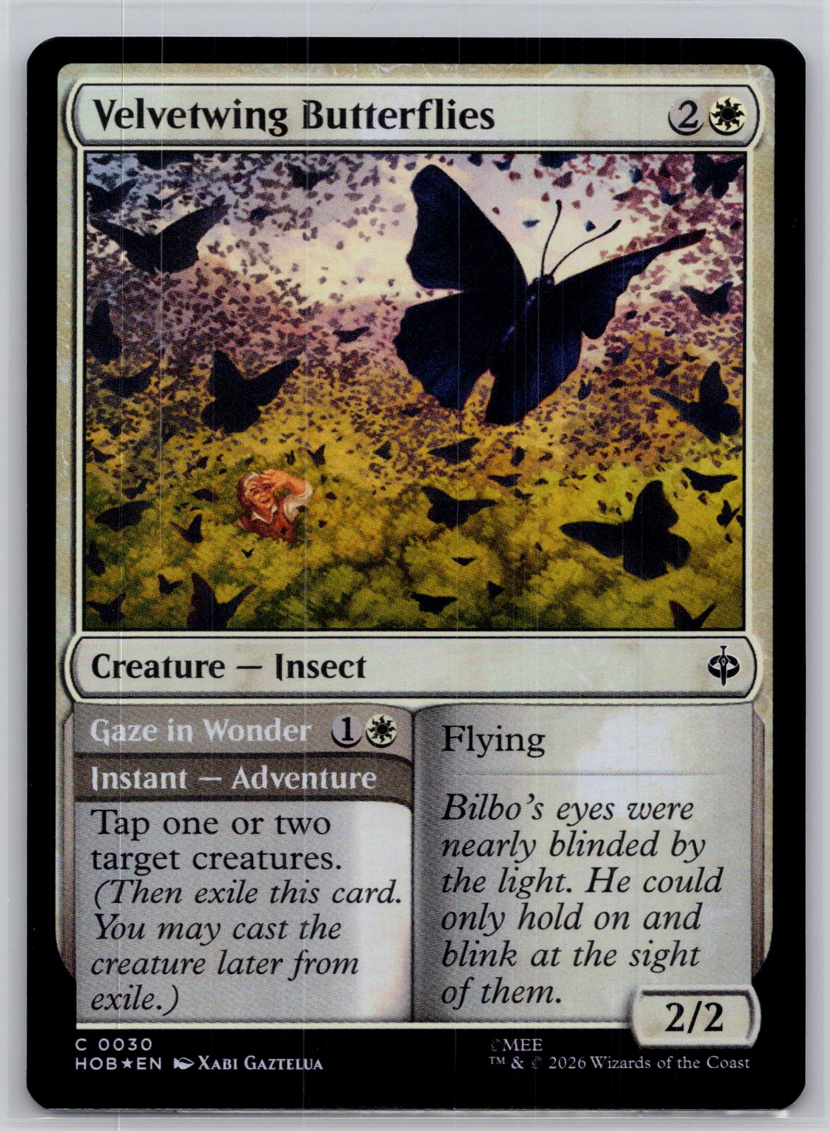 Velvetwing Butterflies The Hobbit Magic: The Gathering Foil Near Mint