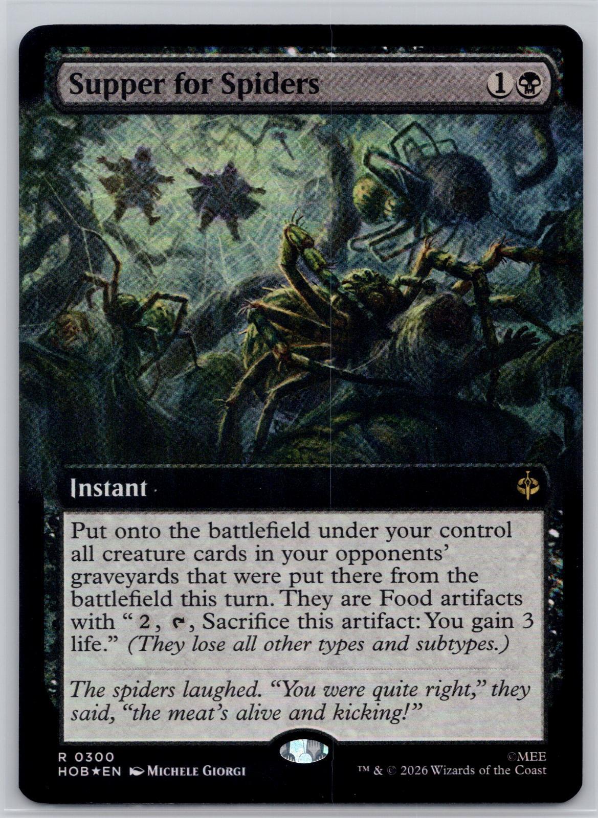 Supper for Spiders (Extended Art) The Hobbit Magic: The Gathering Foil Near Mint