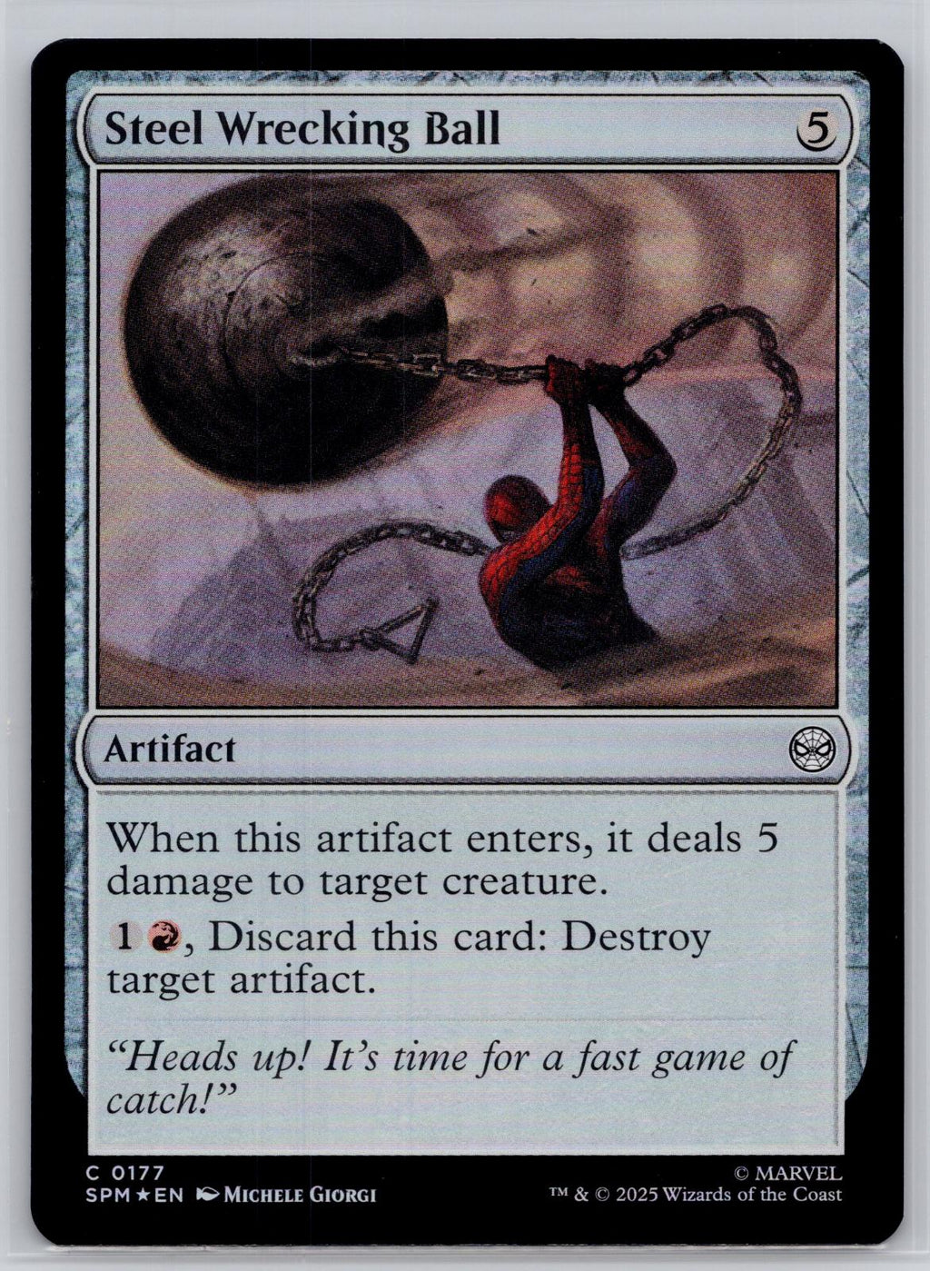 Steel Wrecking Ball Marvel's Spider-Man Magic: The Gathering Foil Near Mint