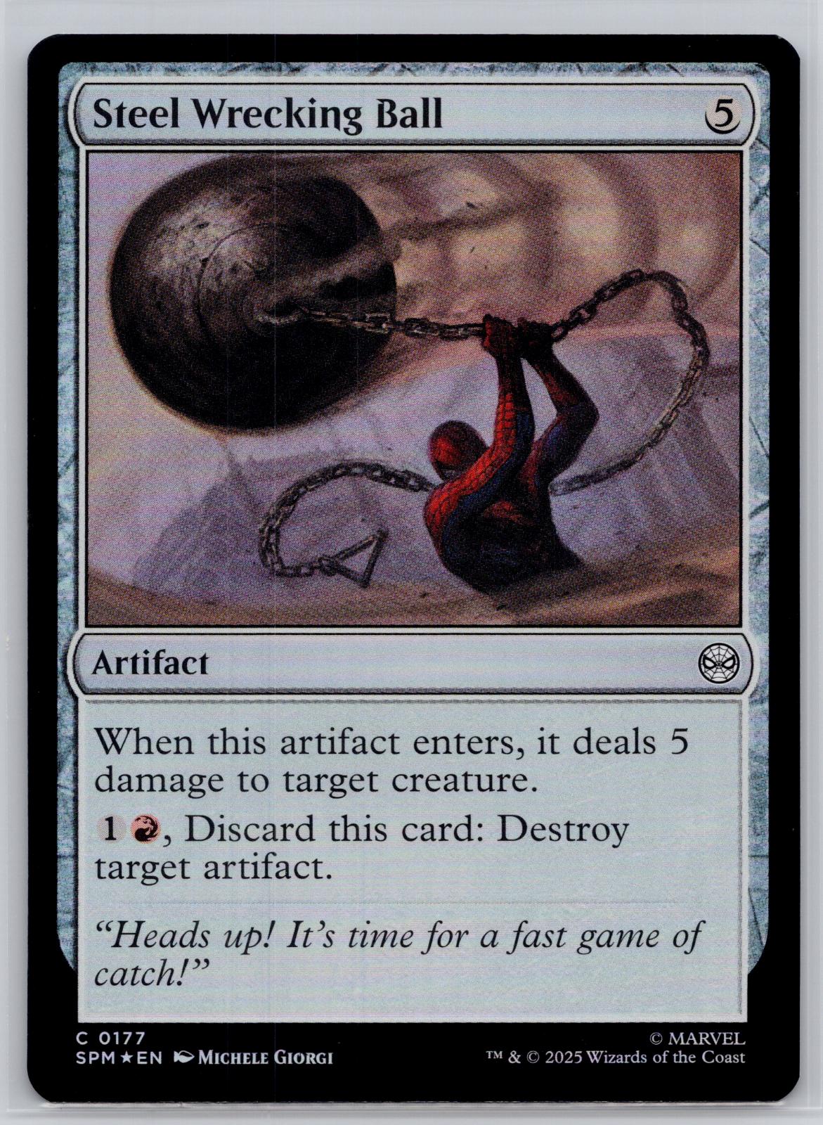 Steel Wrecking Ball Marvel's Spider-Man Magic: The Gathering Foil Near Mint