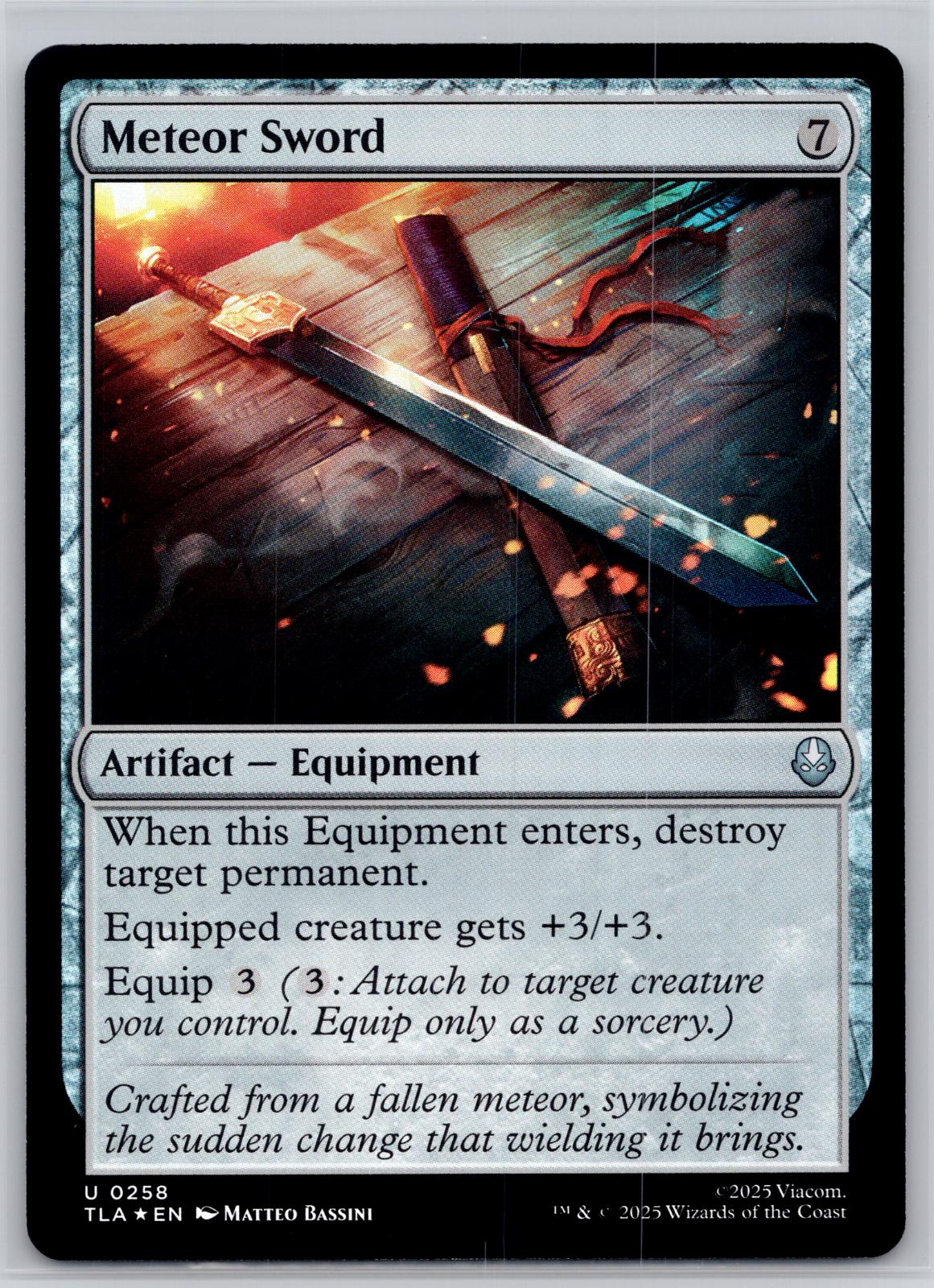 Meteor Sword Avatar: The Last Airbender Magic: The Gathering Foil Near Mint