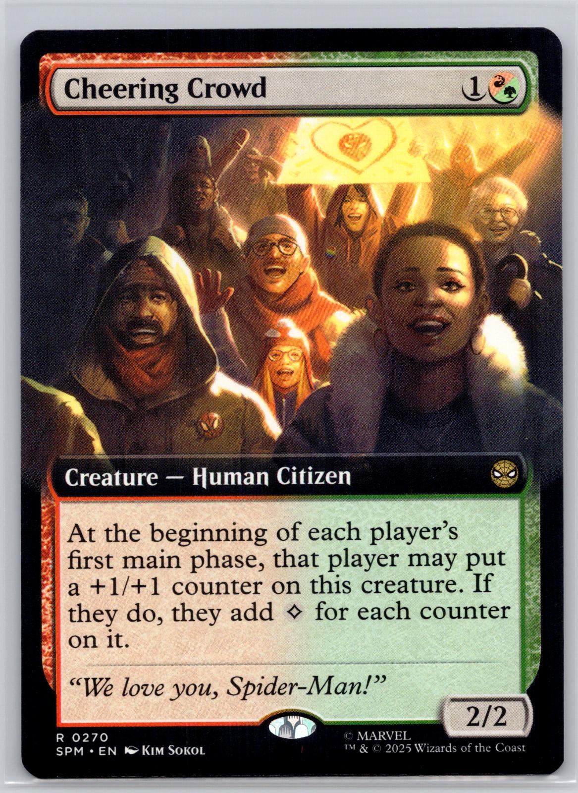 Cheering Crowd (Extended Art) Marvel's Spider-Man Magic: The Gathering Near Mint