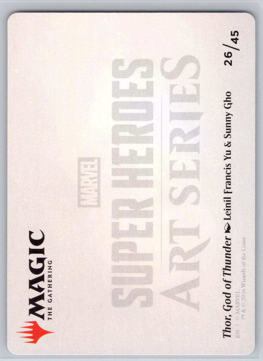 Thor, God of Thunder Art Card Art Series: Marvel Super Heroes M:TG NM